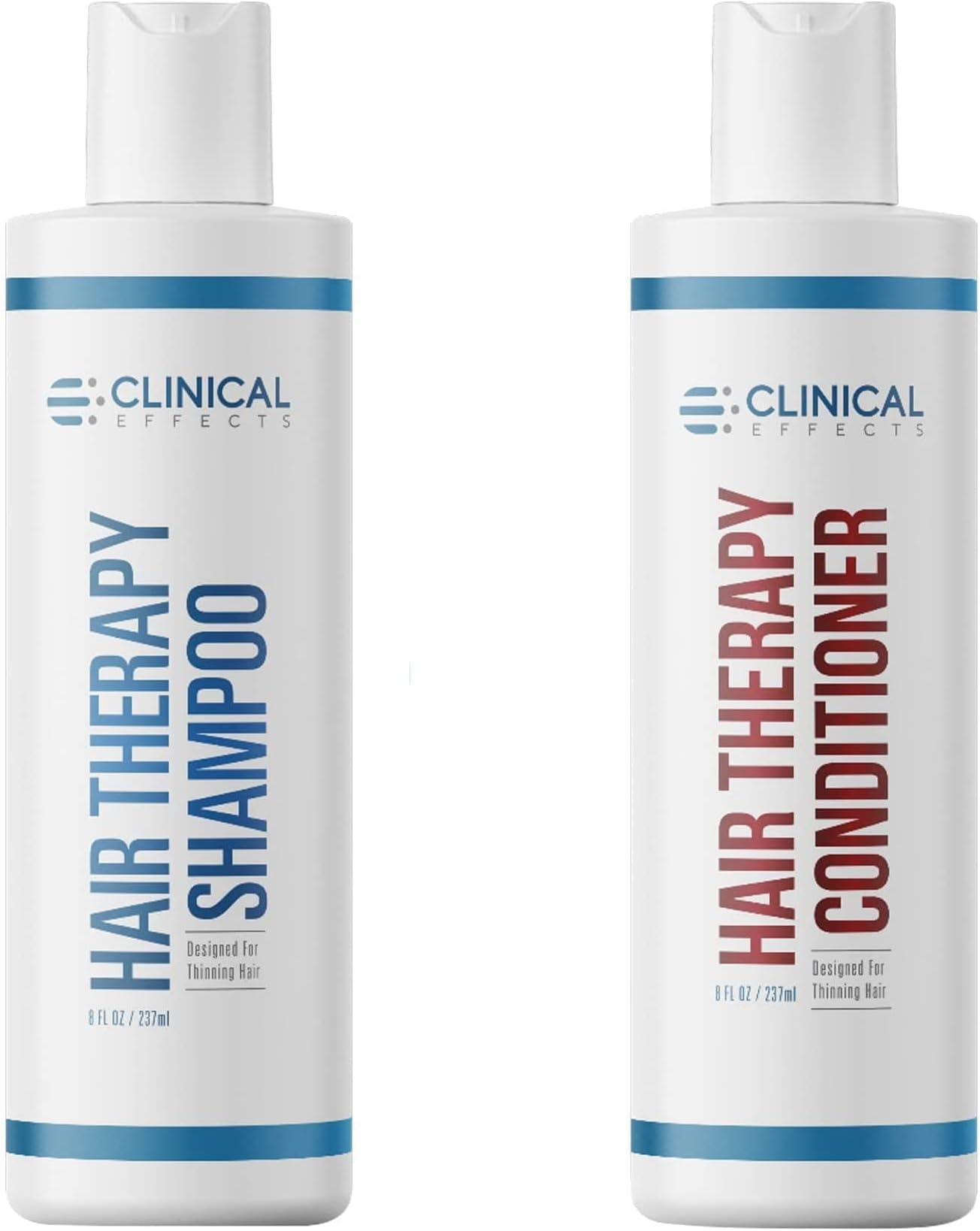 Clinical Effects Hair Therapy Shampoo and Conditioner Set - Hair Growth Shampoo and Conditioner for Thinning Hair - Biotin, Saw Palmetto, and DHT Blocking Ingredients - USA Made - 2 Bottles, 8 fl oz