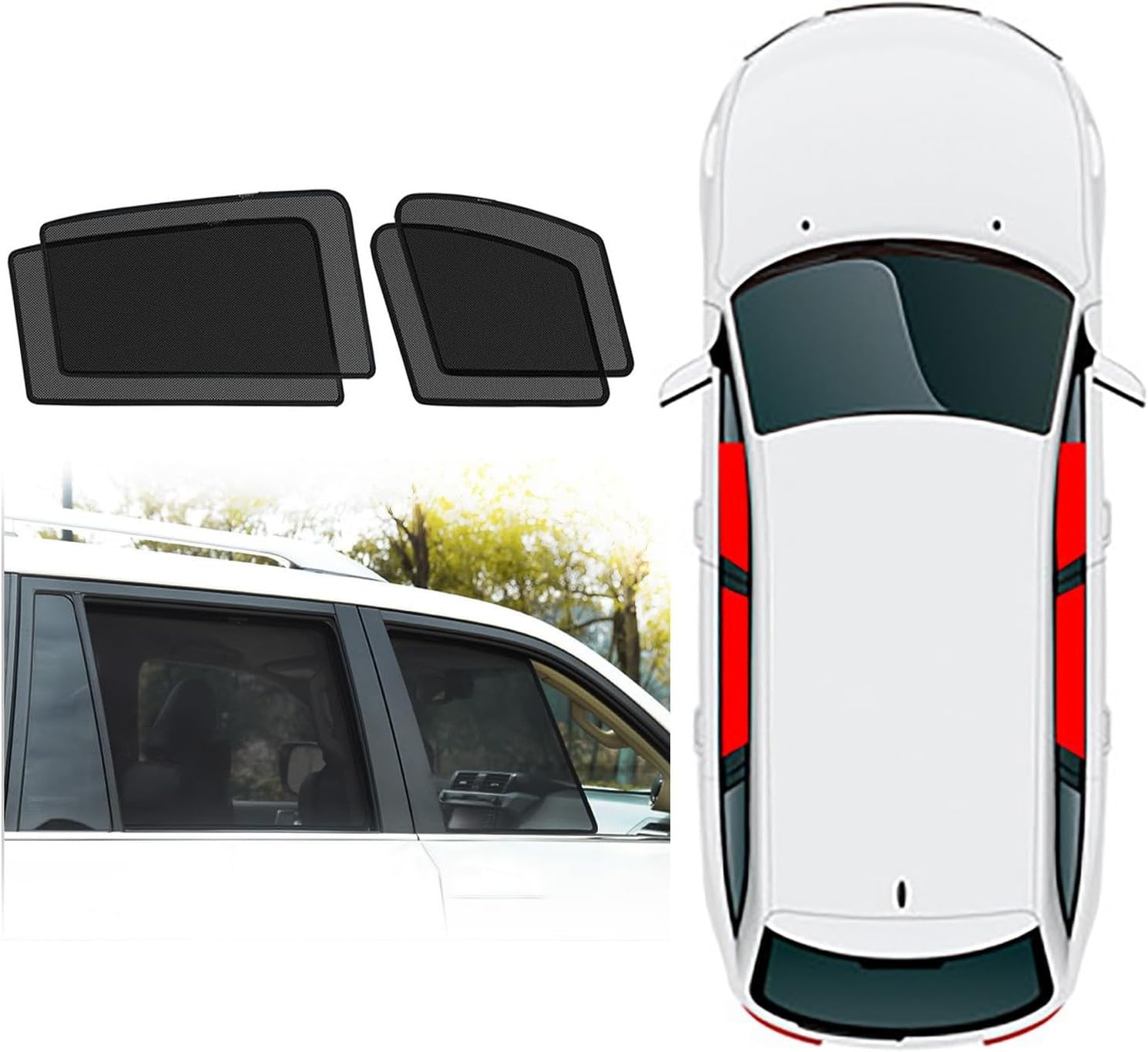 e89用 メッシュサンシェード ウィンドウディフレクター Wind Deflector