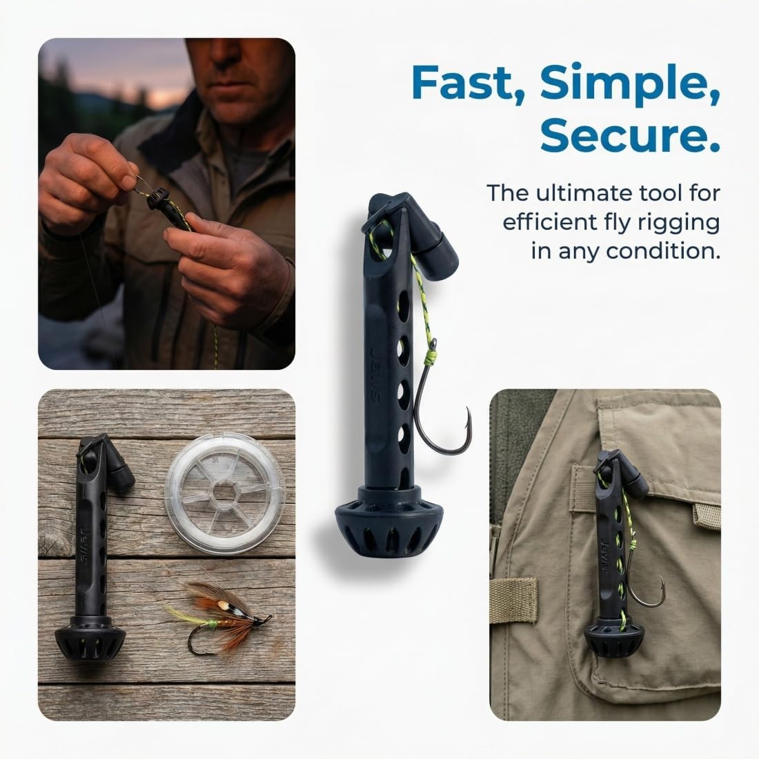 Fly Roost 2.0 Magnetic Fly Threader, Magnetic Fly Threader, Fly Tying Equipment to Easily Rigging Tool & Tippet on Water, Make Tying Simpler & Works with Most Hooks, Tippets, and Fly Styles