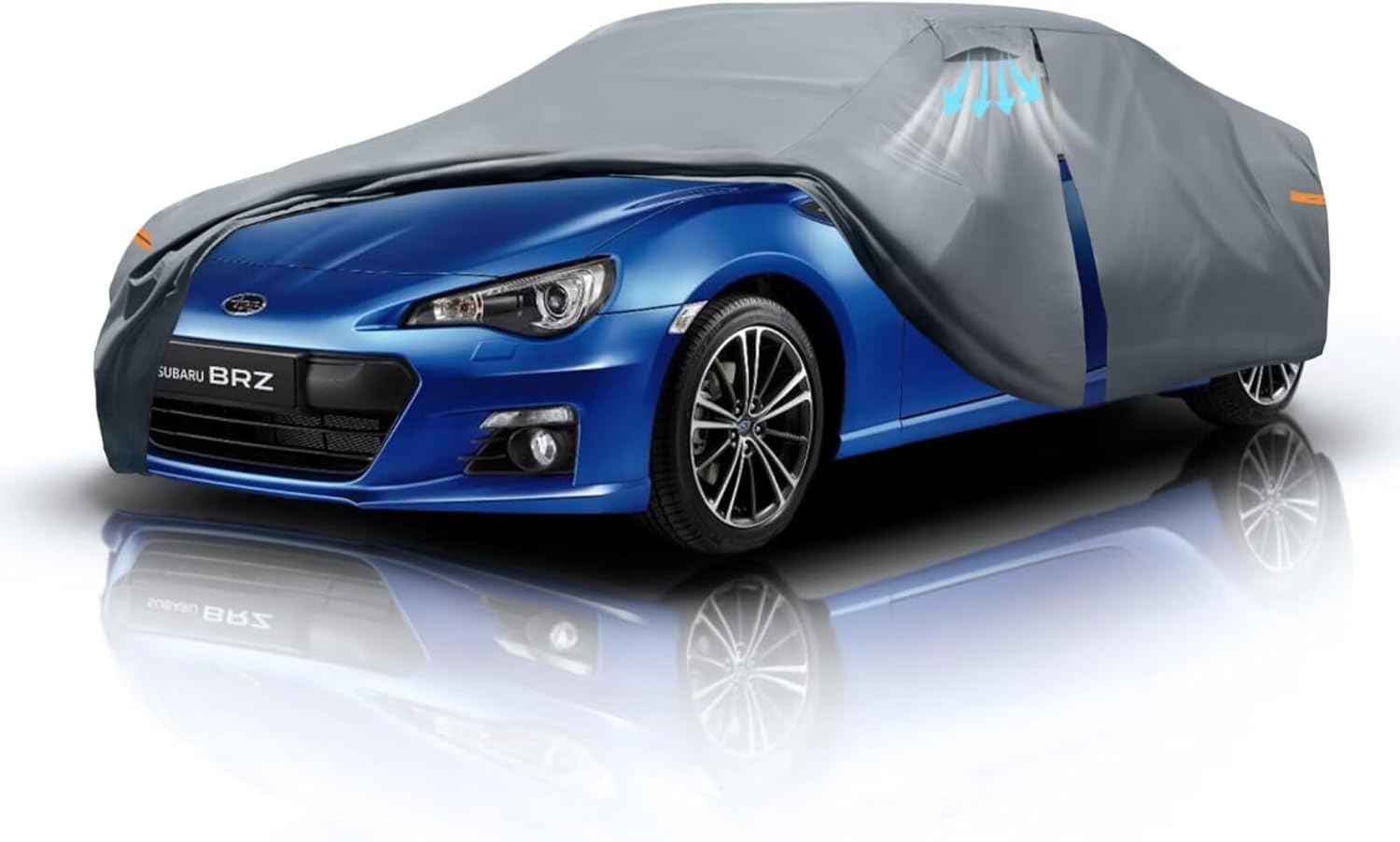 Waterproof Subaru BRZ(2012-2025) Car Cover with Breathable Vents, [2025 Upgrade] Premium Covers with Cotton Liner and Zipper Door, Sun Rain Snow Dust Uv Protection.(Gift with Towel)