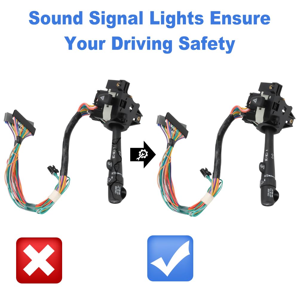 JDMON Turn Signal Switch Compatible with Buick Century Regal V6 3.1L 3.8L 1997-2005 Multifunction Combination Switch Replace 26085929 26049071 26067715