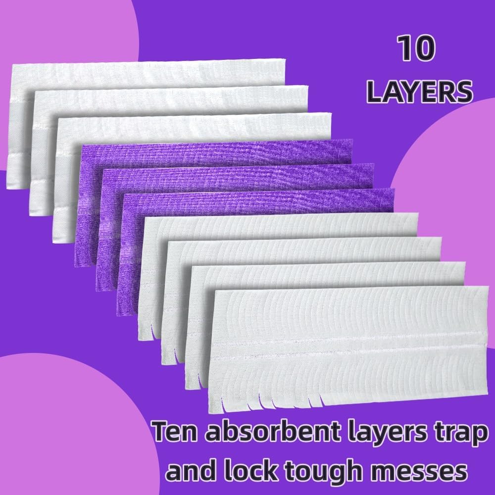 Disposable Mopping Pads Refills for PowerMop Multi-Surface Mop and PowerMop Wood Mop, Spray Clean Pads Replacement (Purple-30)