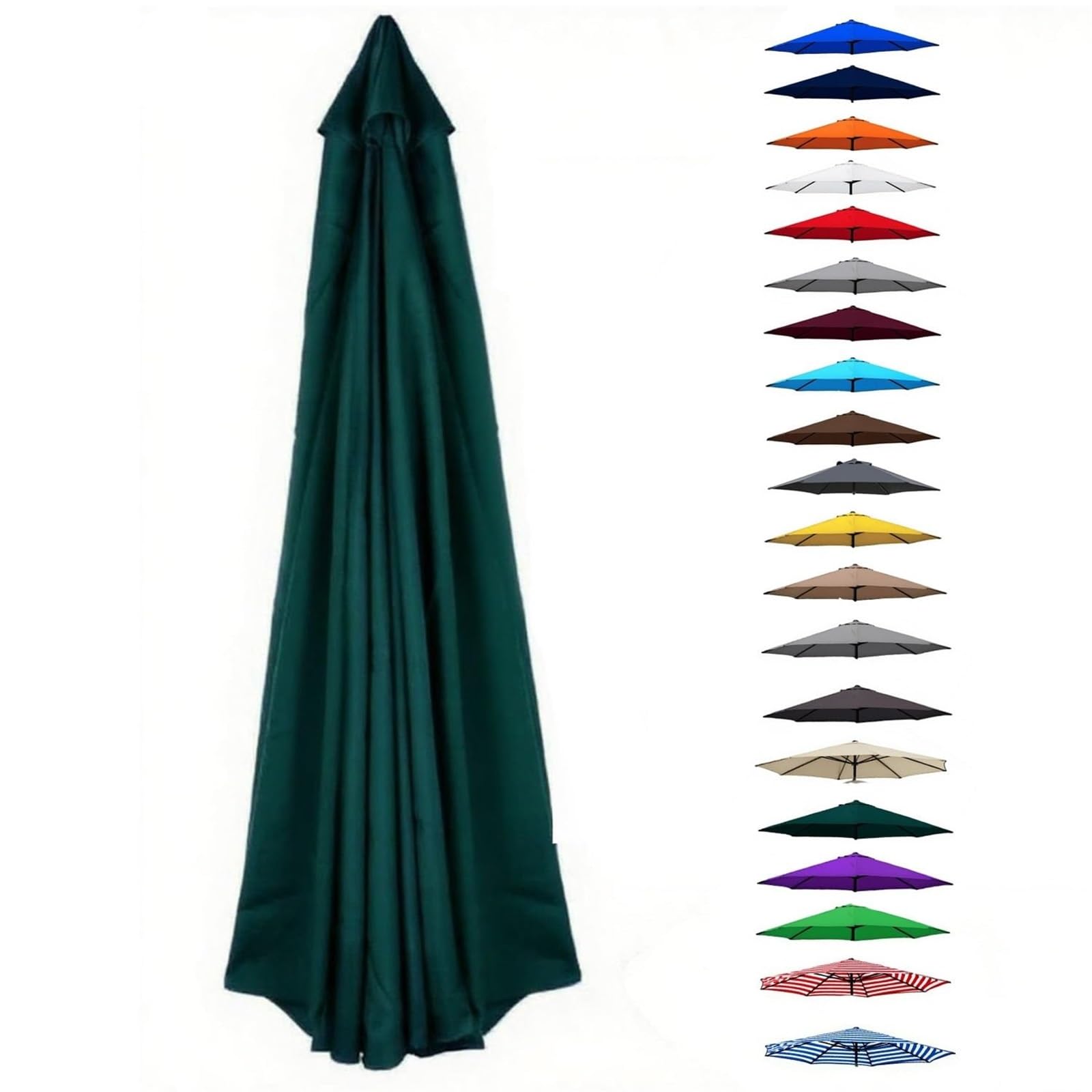 UV30+ Waterproof Garden Parasol Umbrella 2.0-4.0M – Outdoor Sun Shade Canopy For Patio Beach Pool Lawn & Deck – 6/8 Rib Design(Dark Green,(6Rib) 2.8m/9.1ft) — image 1