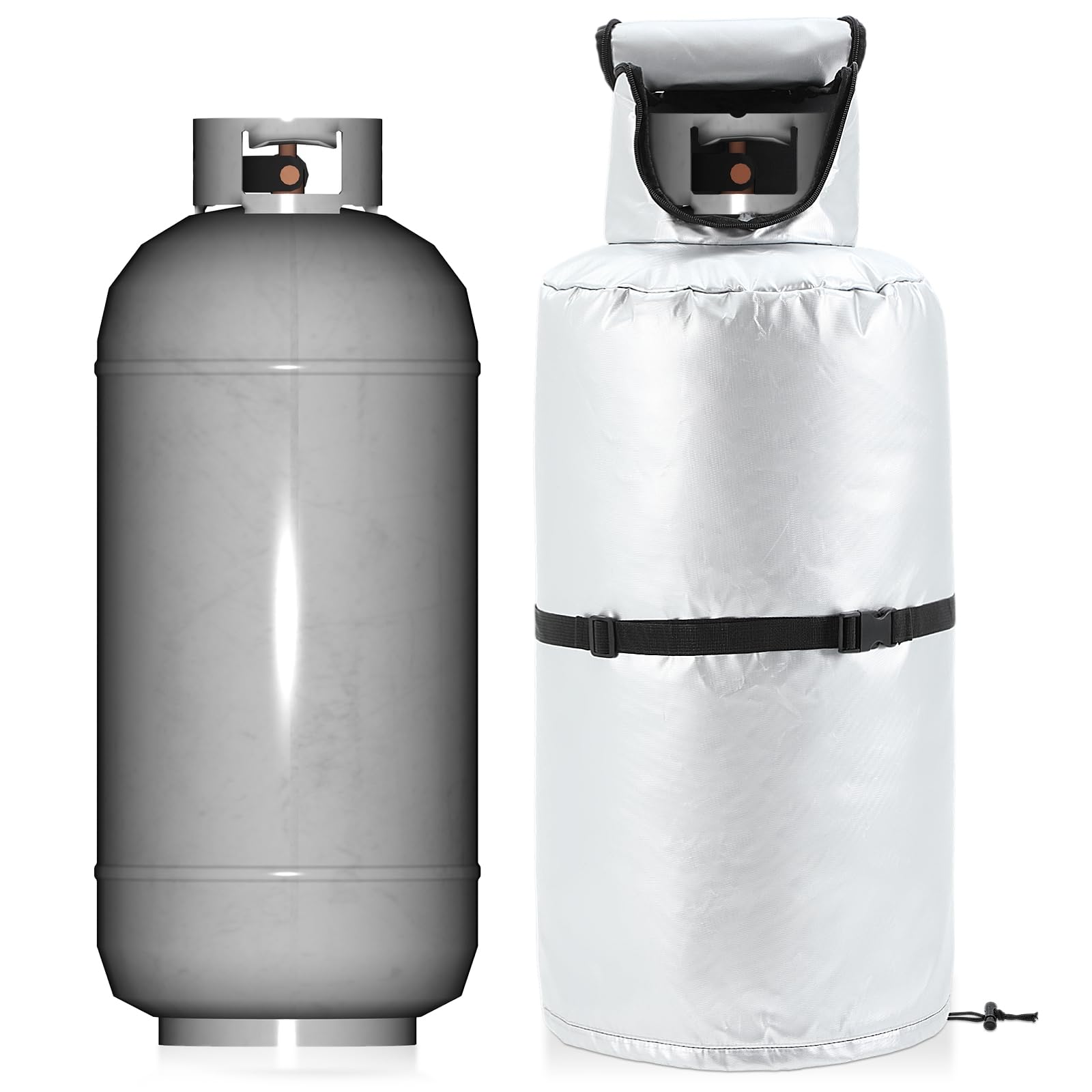 Geelin 40lb Propane Tank Winter Cover Thickened Built-in Anti-Freezing Felt Openable Top Waterproof, Dustproof, UV Resistant and Frost Resistant Propane Gas Can Protection Covers for Tank Protection-image-32