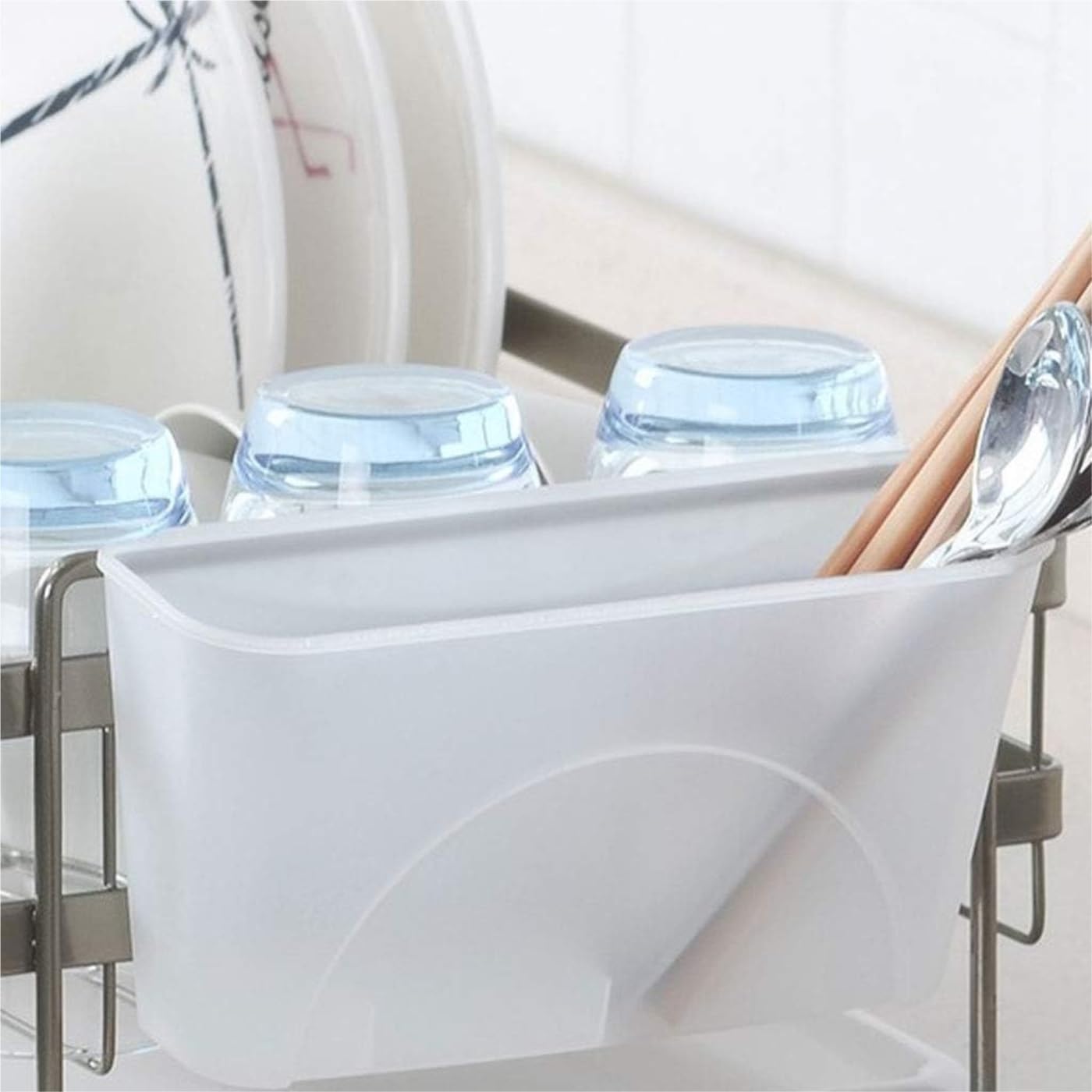 Egouttoir Vaisselle Supports À Vaisselle en Métal De Cuisine Stockage D'ustensiles Ménagers avec Bac D'égouttage Rangement Cuisine