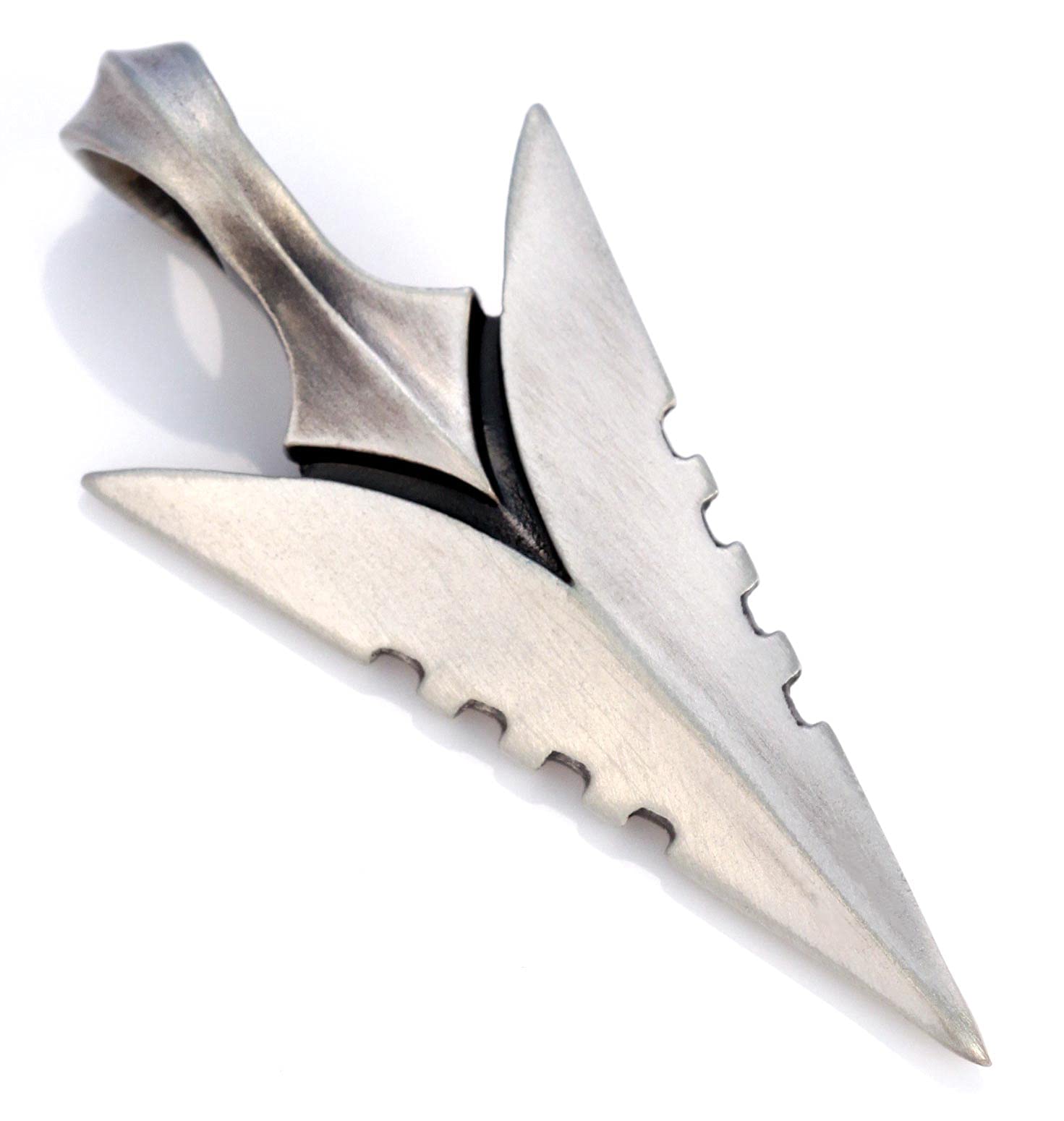 BICOAssal' Satin Silver Finished Spear Pendant (E194)