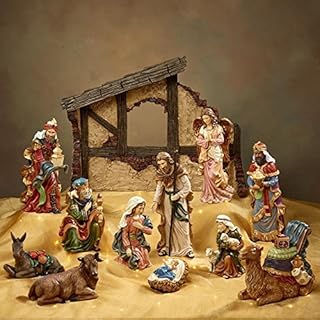 Kirkland Signature 13 Piece Christmas Nativity Set Joseph Mary Jesus Xmas Antique Style Hand Painted