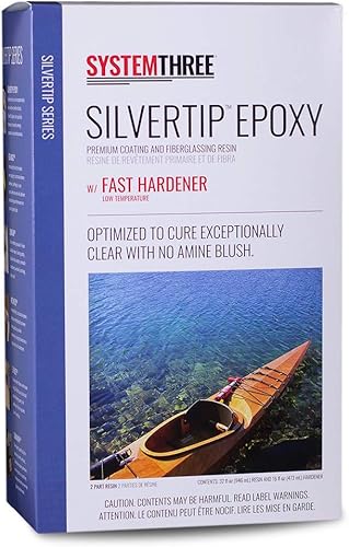 Kit Epoxy con sistema de tres puntas limpias plateadas con endurecedor rápido, Transparente, 1