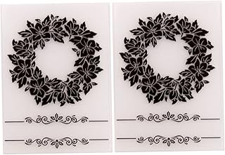 ADOCARN 2 Pçs Estênceis Para Guirlandas De Artesanato Para Moldes De Artesanato Modelo De Gravação De Plástico Molde De Papel Matriz Matriz De Gravação Em Relevo Pasta Matriz Cortada Para