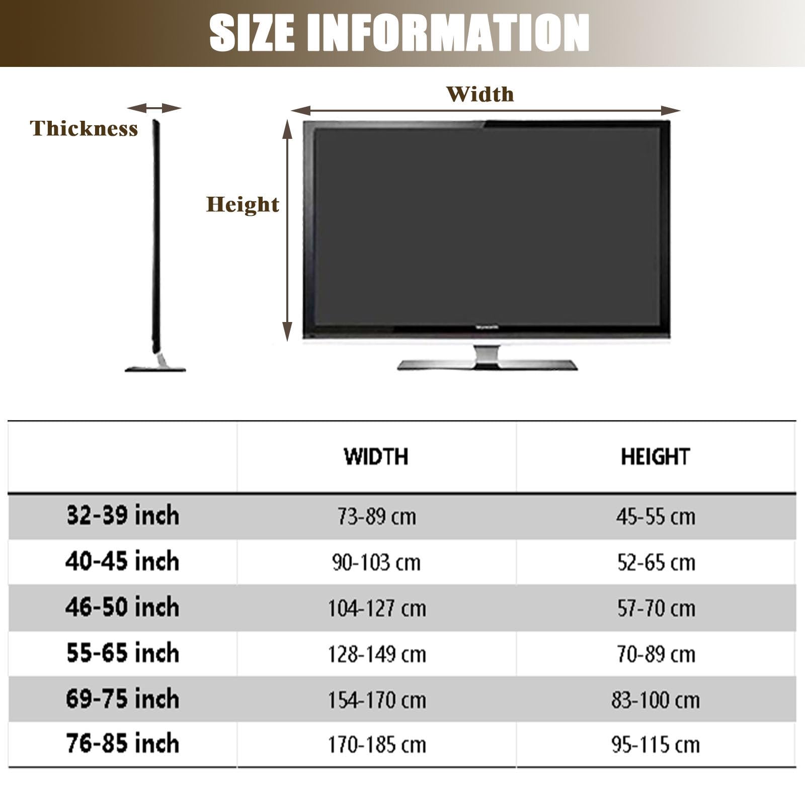 Hixingo Housse TV Anti Poussière Élastique Protection Écran 32-39 Pouces