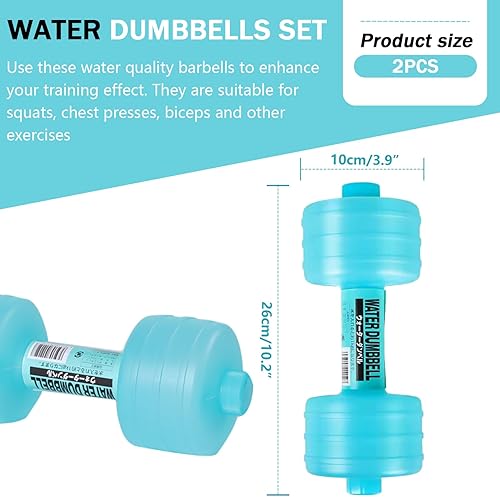 Miniatura 7 de Portable Adjustable Water-Filled Dumbbell, 2Pcs Water Dumbbells 10x4 Adjustable Weight Filled Dumbbells Portable Gym Accessories for Home Office