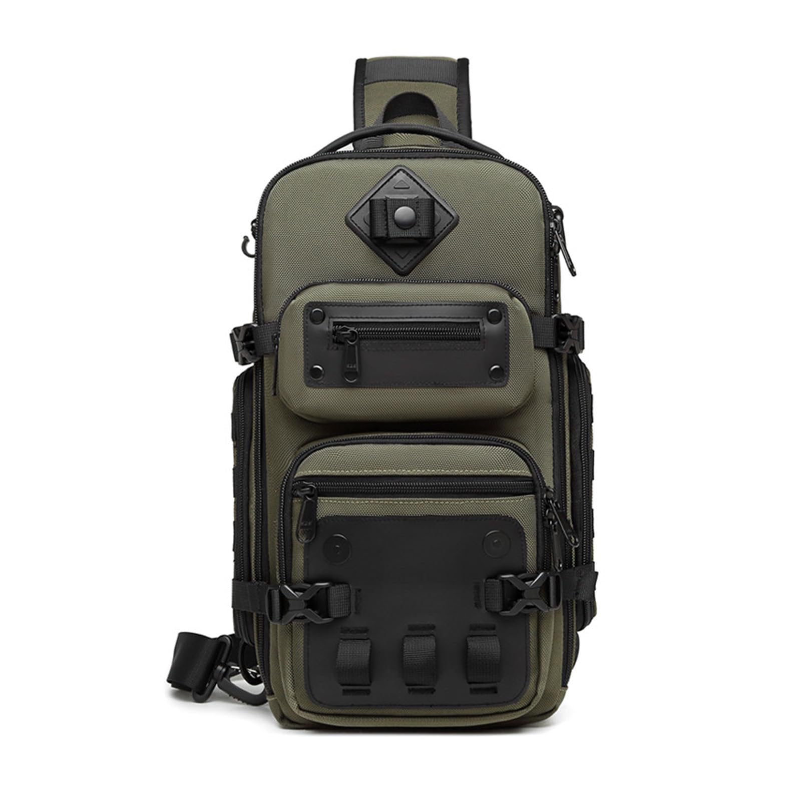 Sling bag armée verte avec support trépied pour photographe