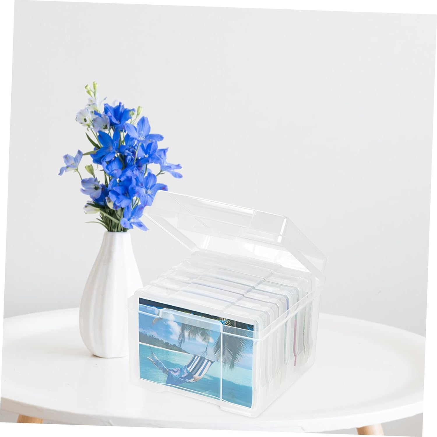 SUPVOX 6pcs Plastic Storage Boxes for Cards Photos Greeting Cards Organizer Box Dividers Bins Multi-functional Photo Container