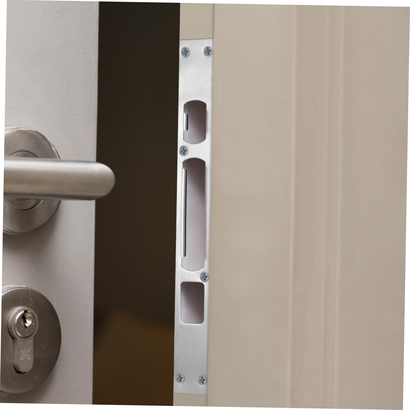 OSALADI 18pièces Plaques De Renforcement De Sécurité Pour Portes Acier Inoxydable Gâches Longues Pour Serrures De Porte Protection Améliorée Les