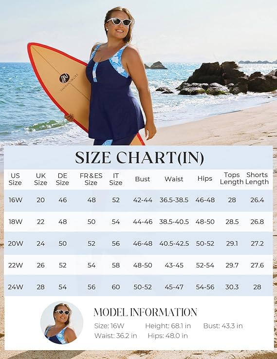 Hanna Nikole Tankini Damen Bauchweg Bademode Zweiteiliger Push Up Takinioberteil Und Hohe Taille Badeshorts Sommer Elegant Zweiteilig Badeanzug mit Badeshorts 4