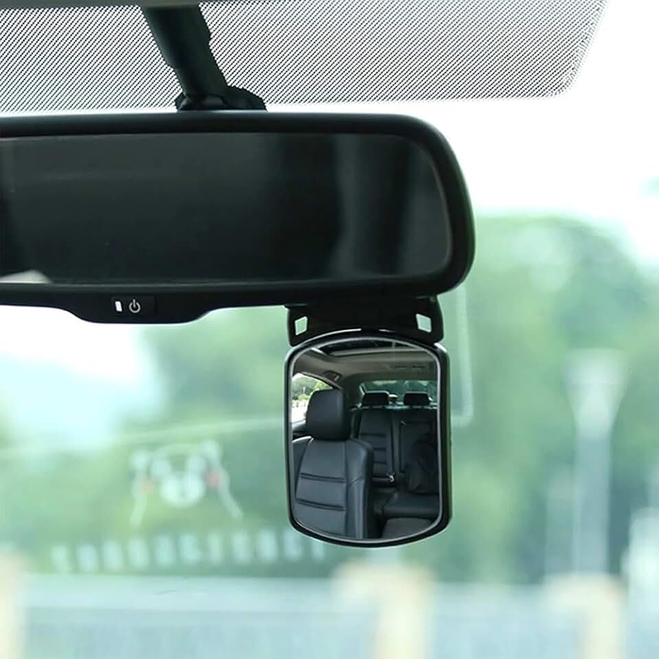 Espelho de assento de carro de bebê para bebês virados para trás, visor convexo no banco traseiro com lente de vidro grande angular, interior seguro e inquebrável para observar a criança no banco