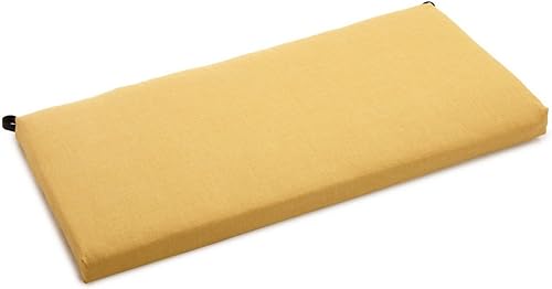 Blazing Needles Cojín de banco para interiores y exteriores, 40 pulgadas de ancho, limón
