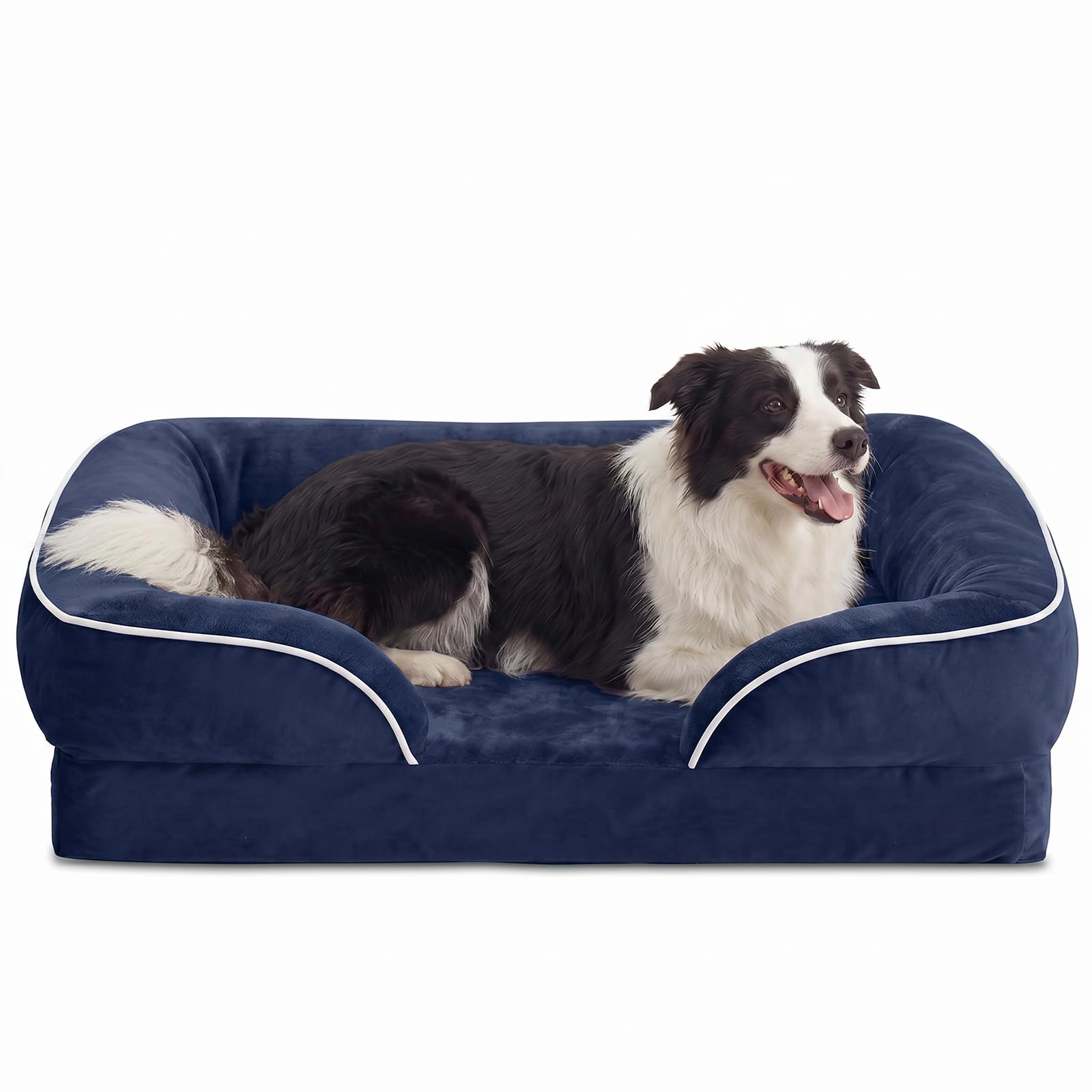 WAVVE Cuccia Cane Interno Taglia Media Cuscino Cane Sfoderabile e Lavabile Cuccia Ortopedica Cane Impermeabile Blu Navy