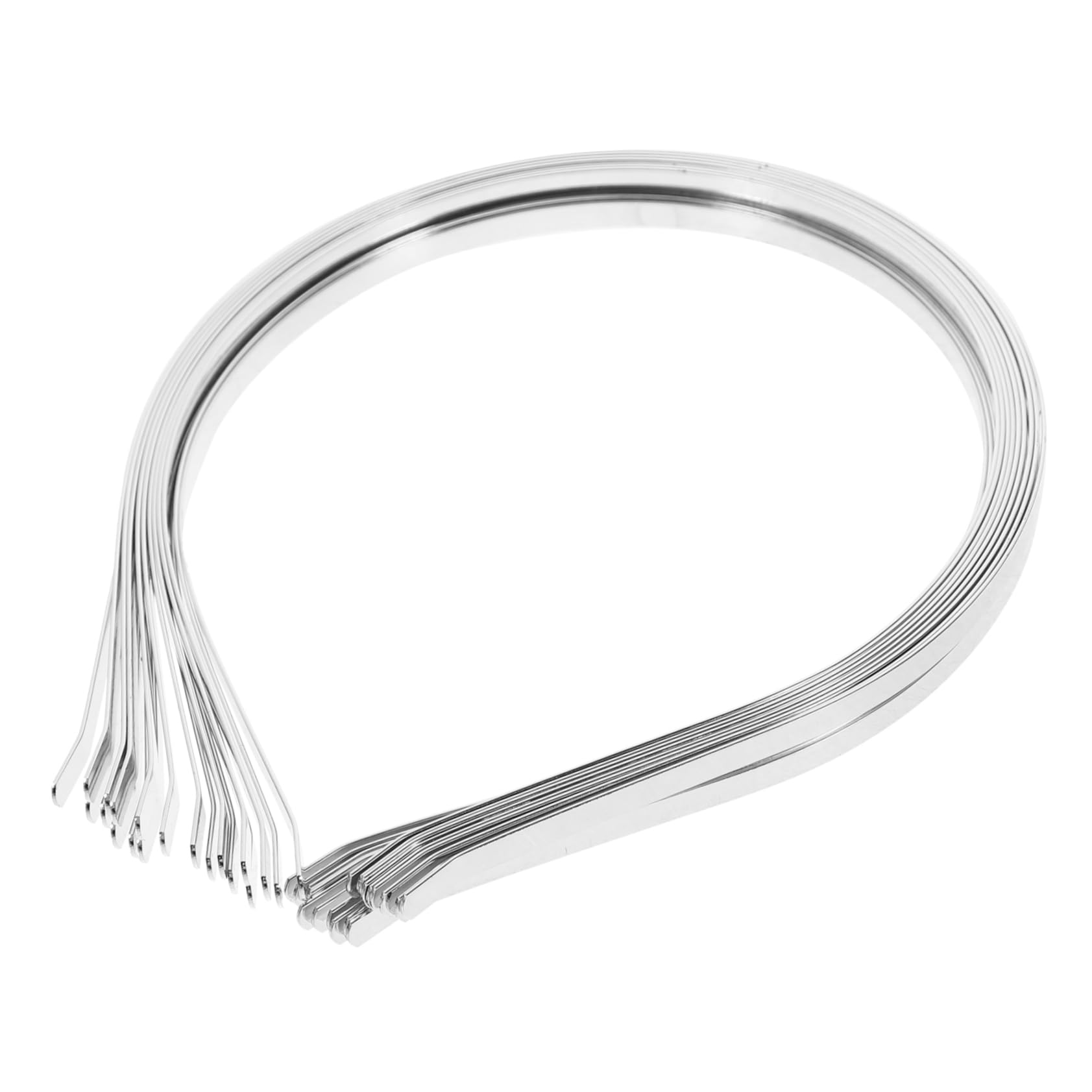 HOMSFOU 50 Stück Haarreifen zum Basteln aus Edelstahl Silberne Selbstgemacht Haarband Rohlinge 5mm für Frauen Praktisch und Schlicht