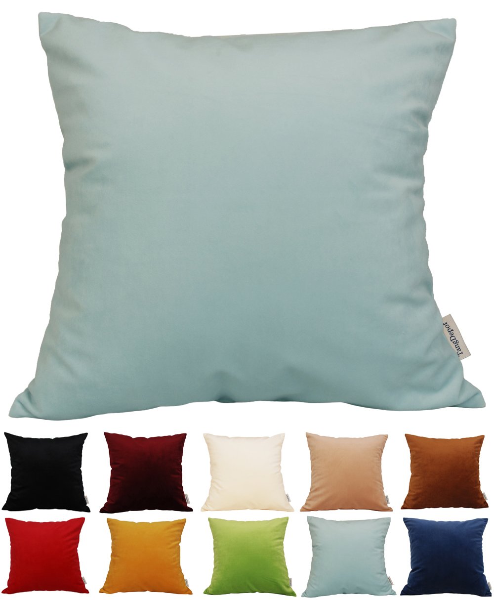 TangDepot 2-Pack Super Soft Velvet Pillow Covers, 20x20 Grass Green — view 163