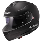 Helmets Strobe II Modular Motorcycle Helmet W/SunShield (Matte Black - Medium)