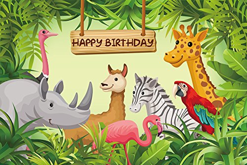 7x5ft Cartoon Dschungel Safari Tiere Hintergrund Foto Hintergrund Fotografie Kulissen Baby Kinder Geburtstag Party Banner Decor Baby dusche