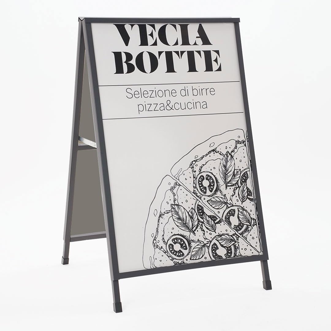 Danieli Store - Caballete Publicitario de Doble Cara 60x90 cm de Exterior - Expositor Anuncios para Panel Publicitario - Caballete Publicidad Exterior de Pie