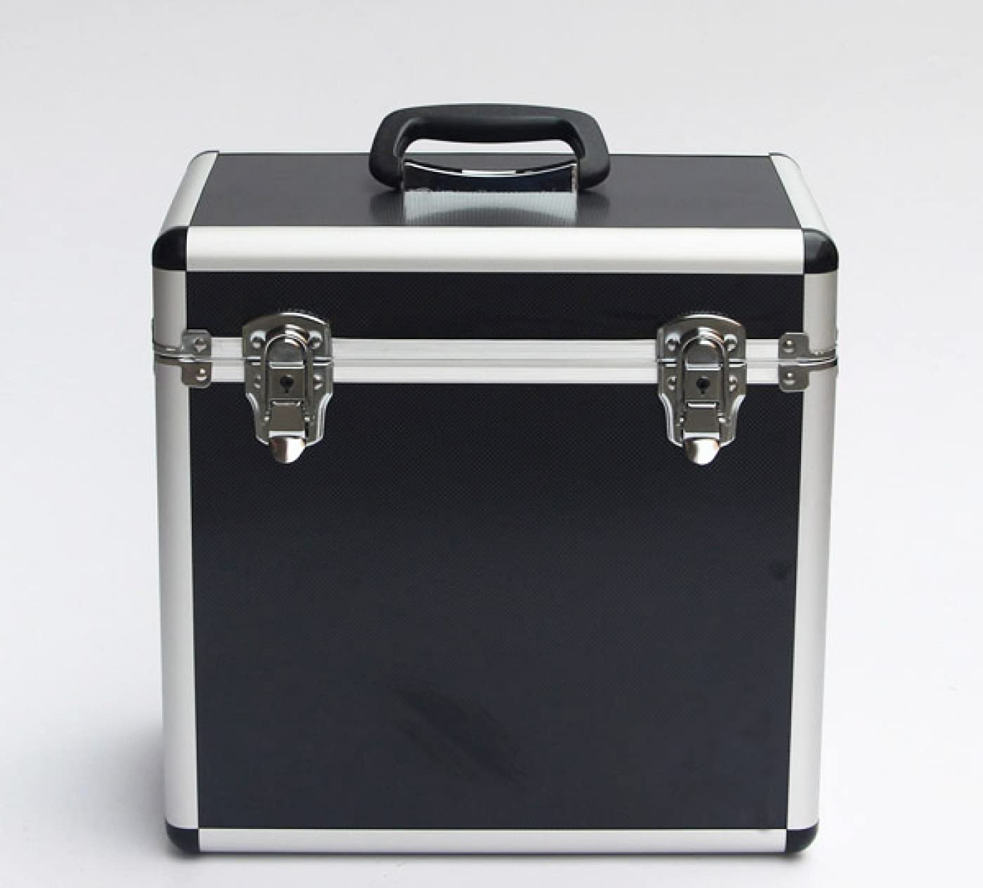 Mallette de DJ en vinyle verrouillable pour 50 disques vinyles - 34 x 21 x 34 cm - Noir