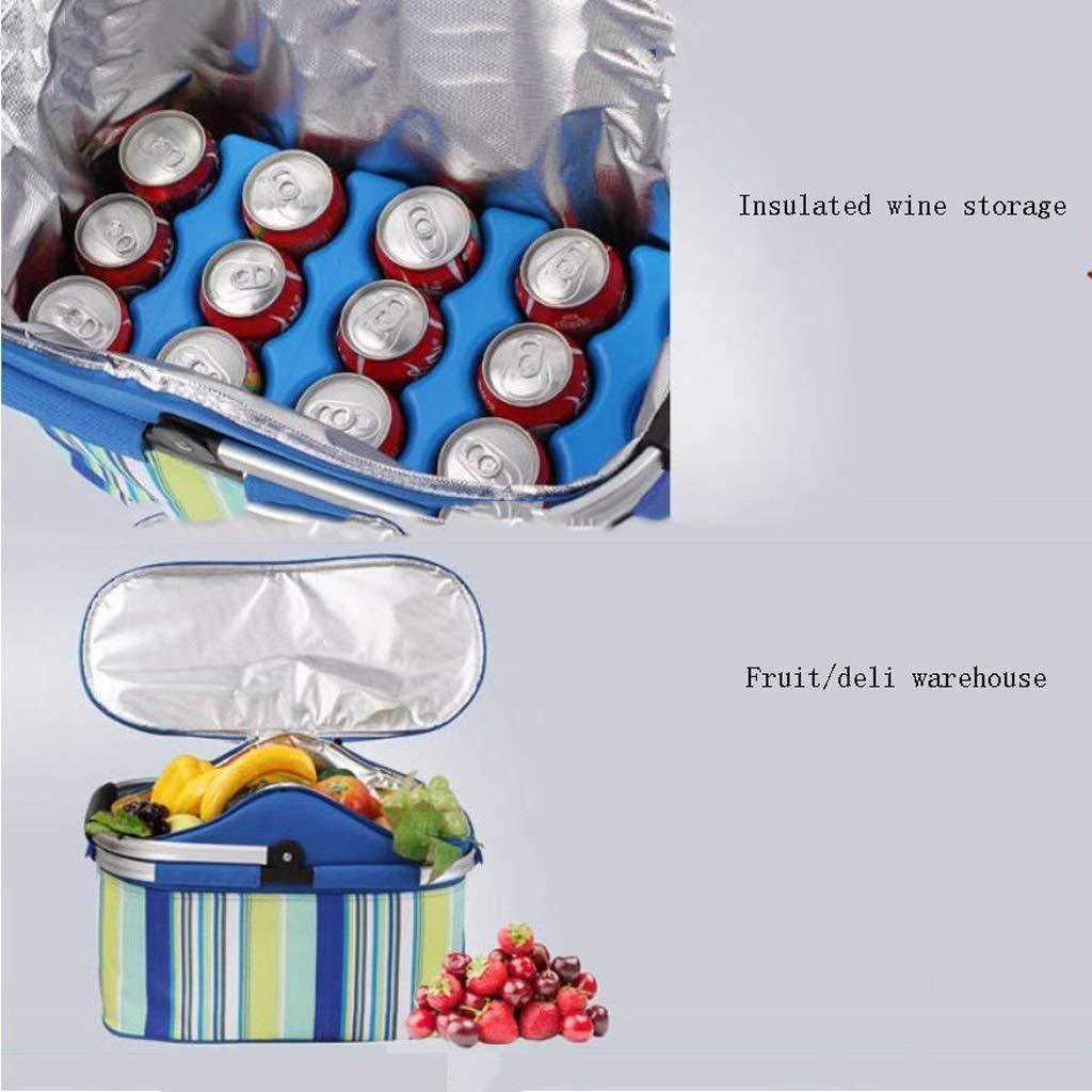 Cesta Picnic Familia aislada Cesta de Picnic, Bolsa de Almuerzo Térmica Gran ​Espacio Plegable para Trabajo Viaje Playa Picnic (Color : Pink)