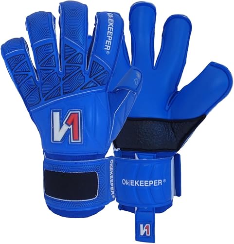 Vector Junior - Guantes de portero de fútbol GK para niños y jóvenes, látex alemán de 0.138 in, corte híbrido, capa protectora extra en la palma de