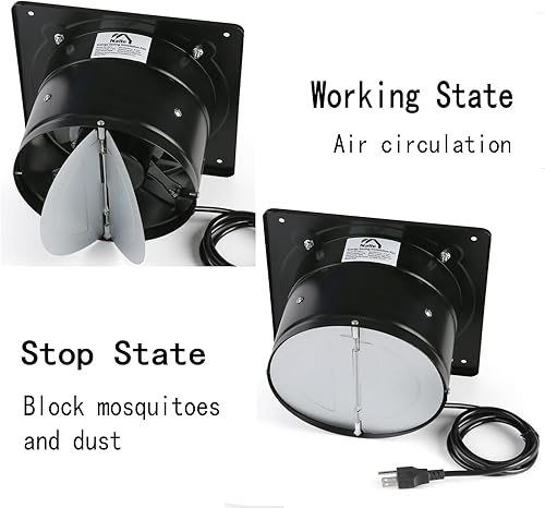 Miniatura 7 de Nalle Ventilador de escape de 6 pulgadas, 40 W, 298 CFM, instalación a través de la pared, ventilador de ventilación de 110 V, ventilador de humo