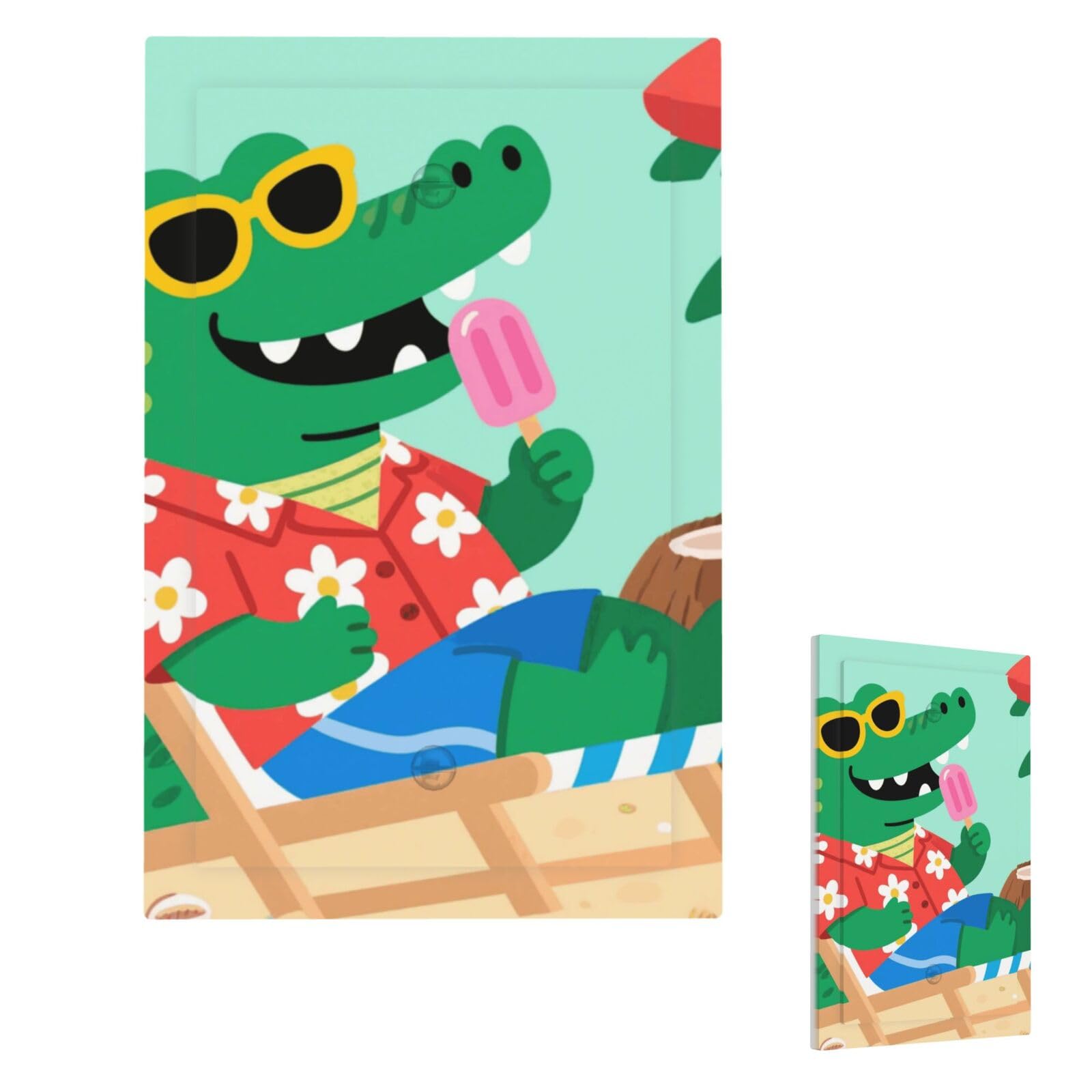 Fekiloot Single Blank Cute Alligator Wall Plate Cover Modern Decorative 1 Gang Light Switch Cover Unbreakable Receptacle Outlet Covers For Living Room Bedroom Home Decor
