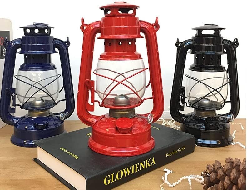 19 / 25cmレトロアウトドアキャンプ灯油ランプポータブルランタンブロンズカラーオイルランプヴィンテージ写真小道具