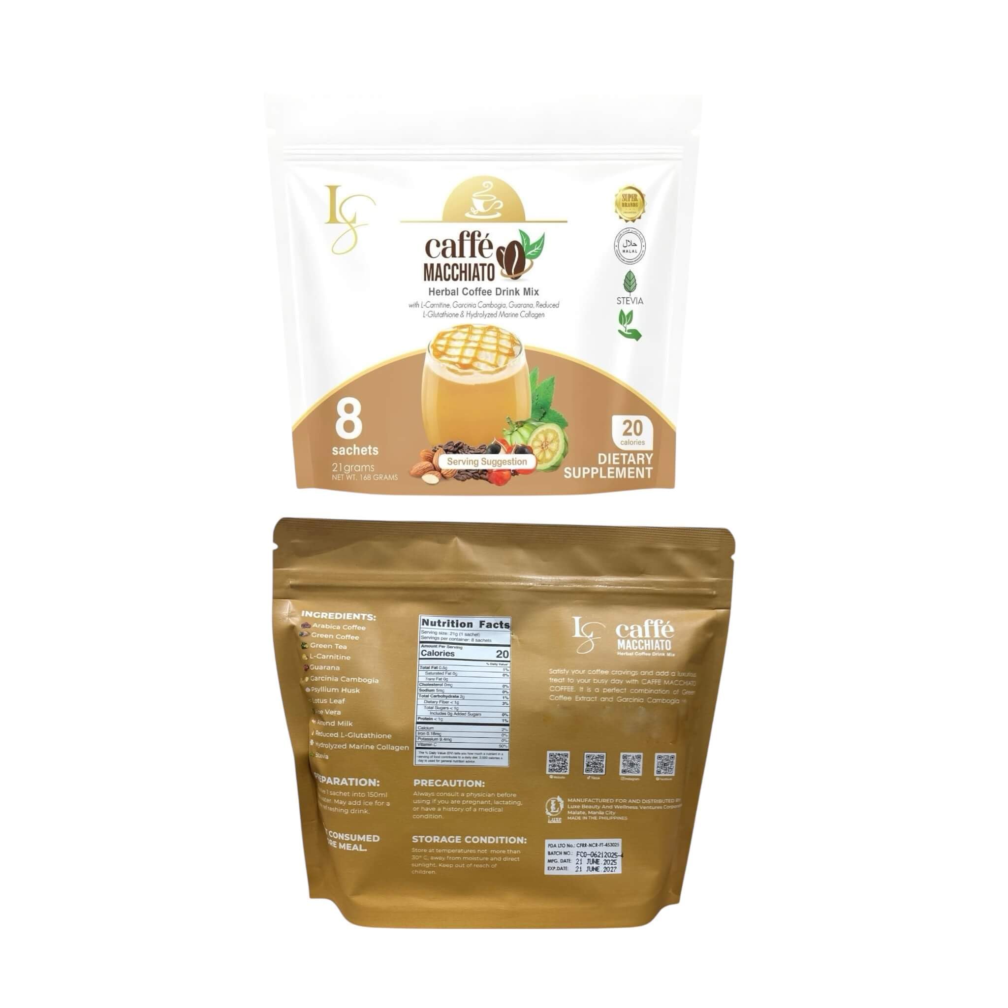 can i drink coffee with glutathione Amazon.com : Luxe Slim Caffe Macchiato With Collagen & L-Glutathione, 8 Sachets / 168g : Grocery & Gourmet Food