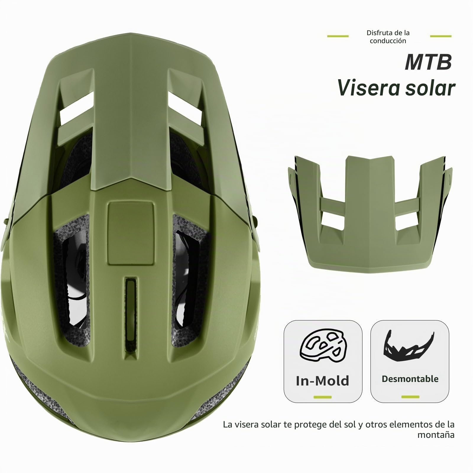 Casco de bicicleta de montaña para hombre, mujer, jóvenes y adultos (54-57 cm)