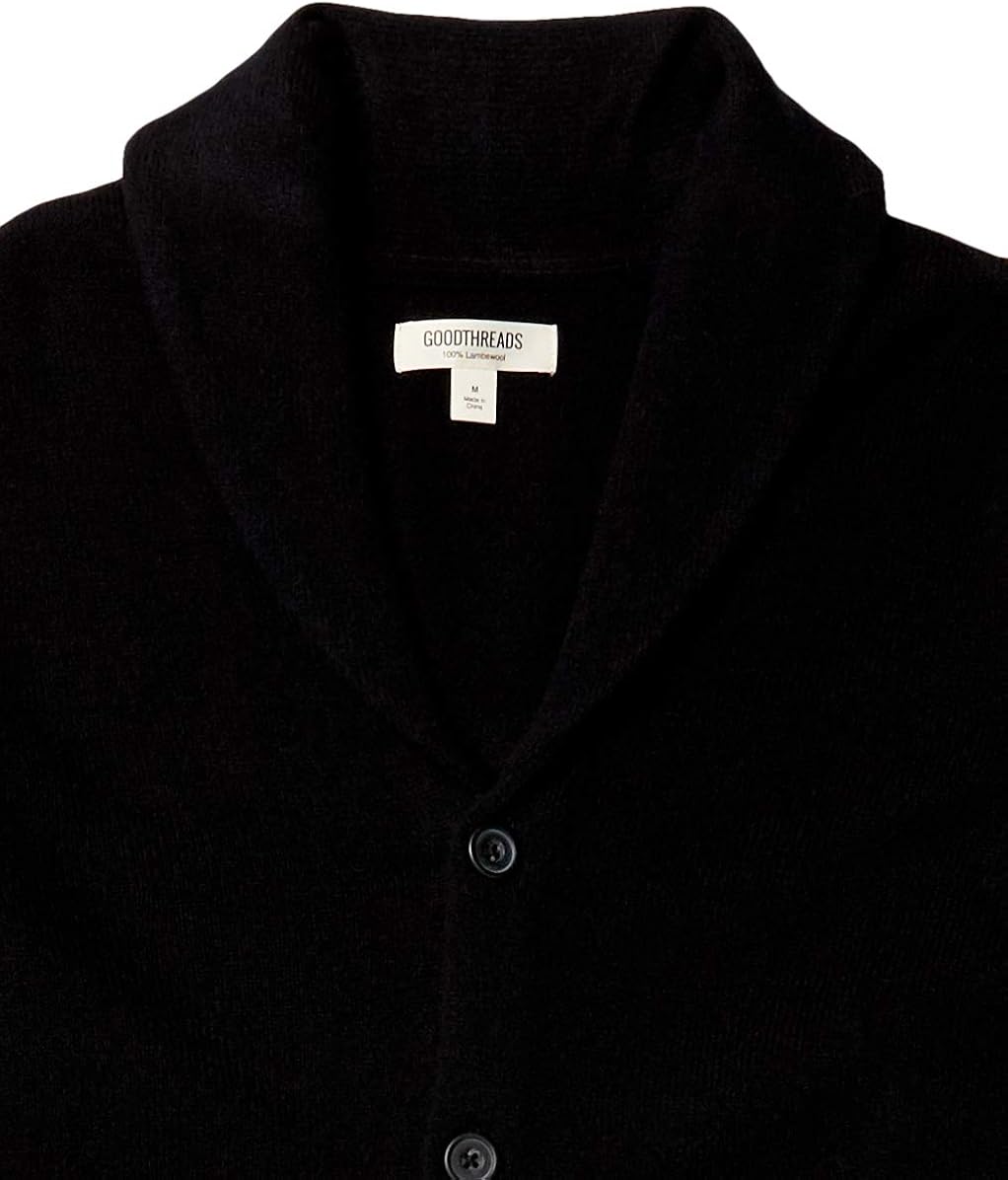 Brand - Goodthreads Men's 100% Lambswool Long-Sleeve Shawl Collar Cardigan Sweater: Clothing