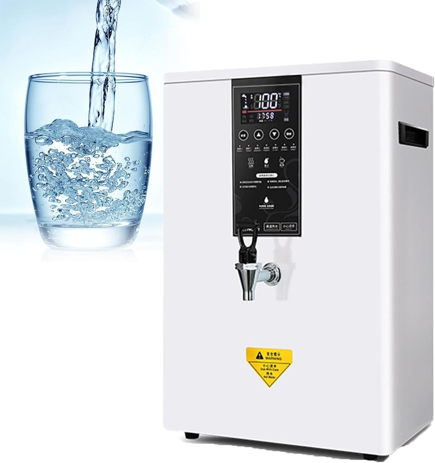 Hot Water Dispenser with Filter and LCD Display, Automatic Boiler for Commercial Use, Wall-Mounted Design,White-50L