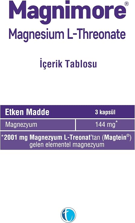 Magnimore Magnezyum L-Threonate Beslenme Desteği 90 Kapsül