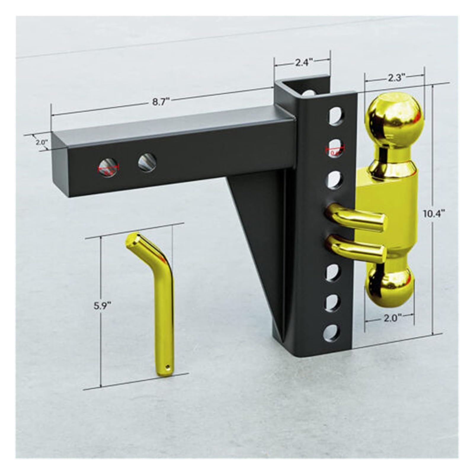 Gancio di traino, 10000Lbs 7.5 "Drop Regolabile Con Attacco A Sfera For Rimorchio Traino 2-5/16" Rise Channel-Style RV Parts Camper Caravan Accessorie