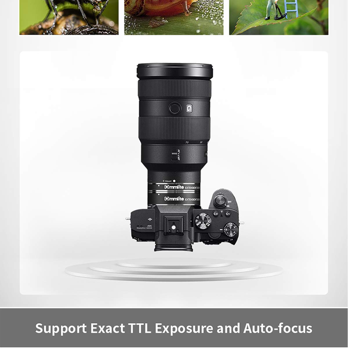 Commlite cm-MET-E Tubo di prolunga macro automatico 10 mm 16 mm per E-mount fotocamera supporto in lega di alluminio autofocus esposizione TTL