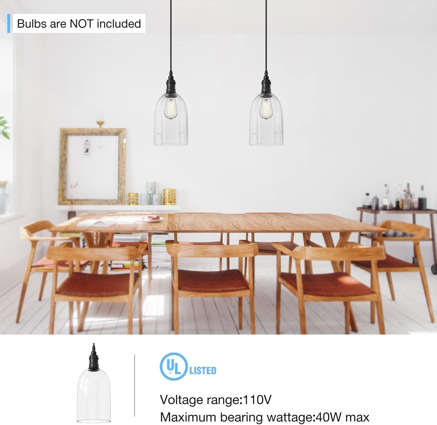 WINSOON Black Pendant Light, Single Ceiling Pendant Lights Kitchen Island, Hanging Light Fixture, Adjustable UL Listed 59 Inch Cord, E26/E27 Base(40W max.), Modern Oval Shape, Black - - 
