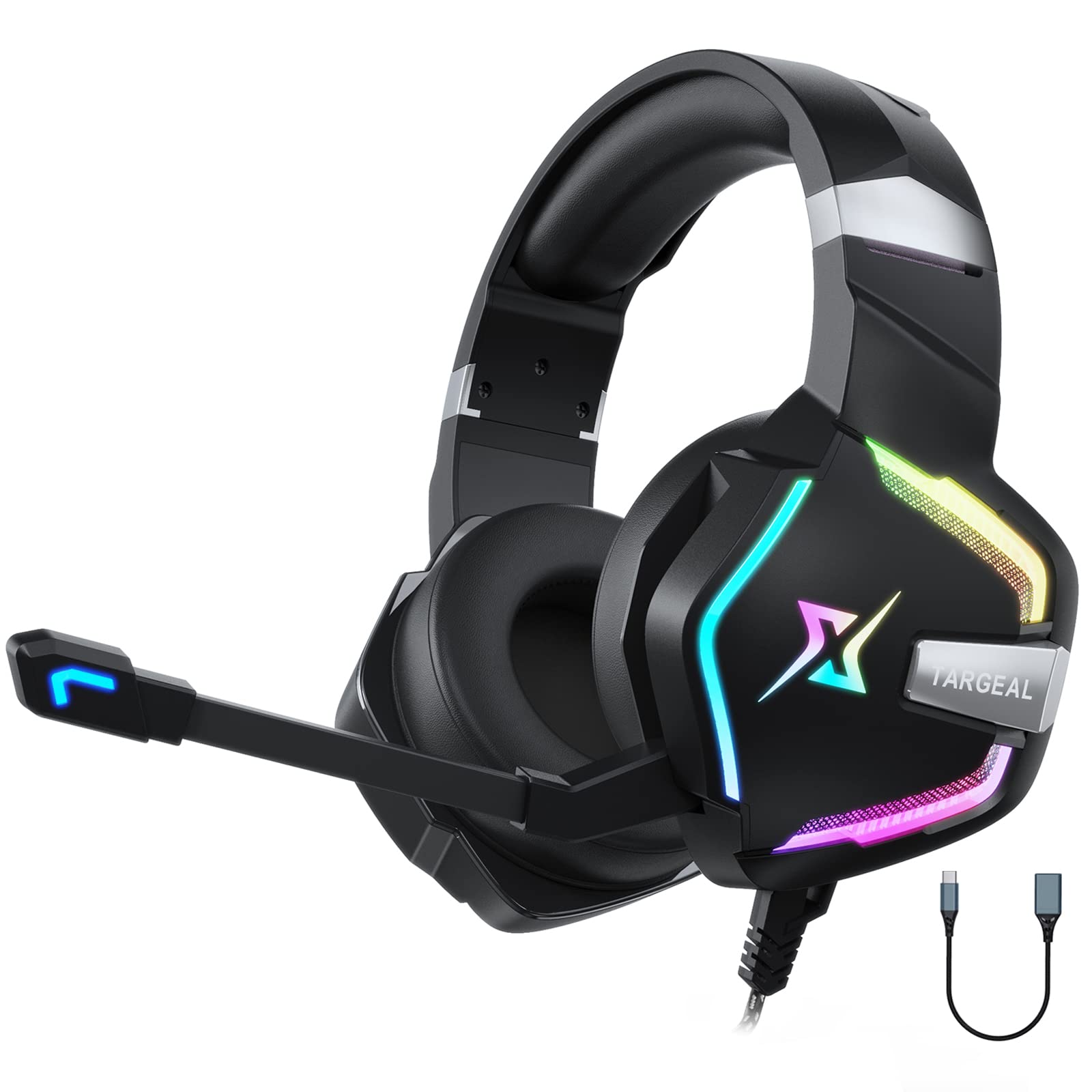 cuffie da gioco pc con suono 7.1 usb microfono luce led
