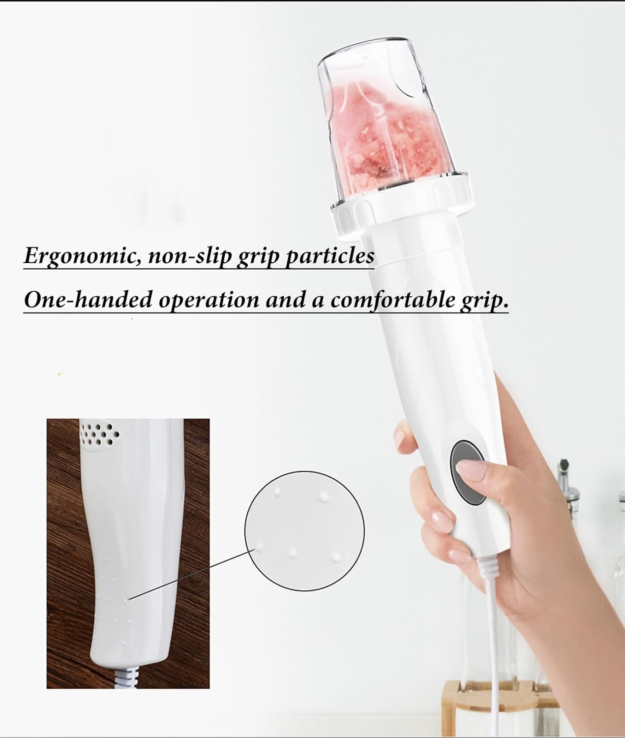 Hand Blender 150W Electric Stick Blender For Kitchen, Speed Stick Blender With Chopper And Measuring Cup, Cooking Stick For Baby Food Smoothies Soup (Color : B)