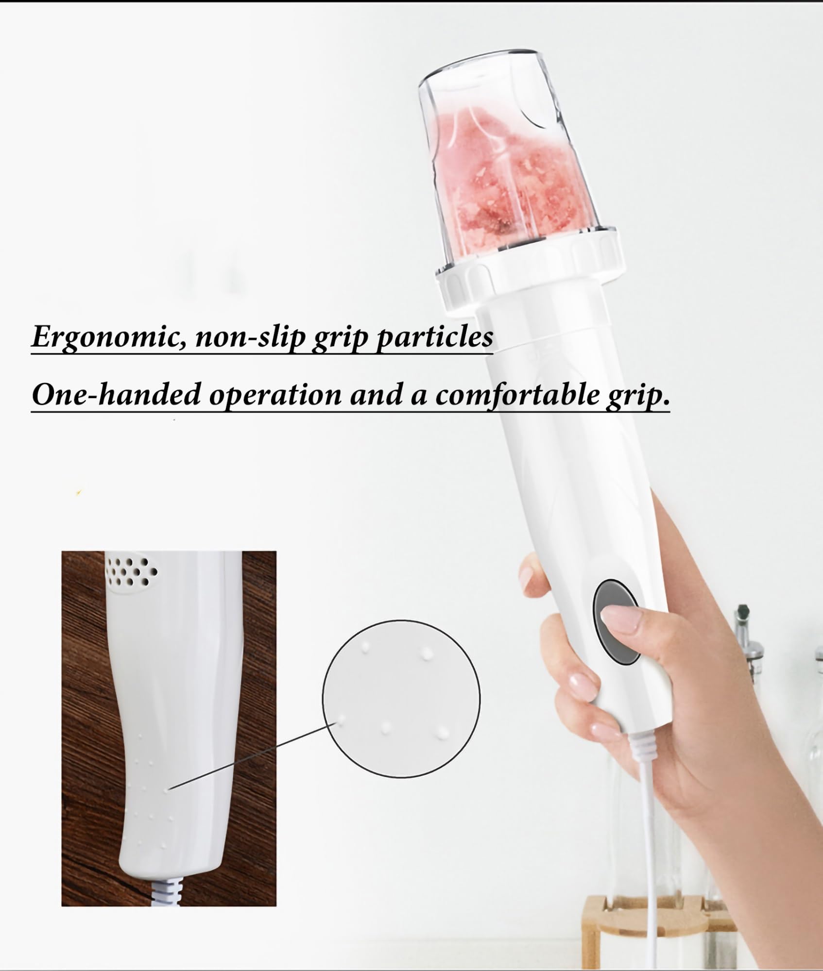 Frullatore A Mano 150W Frullatore Elettrico Bastone per La Cucina, Velocità Frullatore Bastone Con Chopper E Misurino, Bastone Di Cottura per Gli Alimenti Per Bambini Frullati Zuppa ( Color : B )