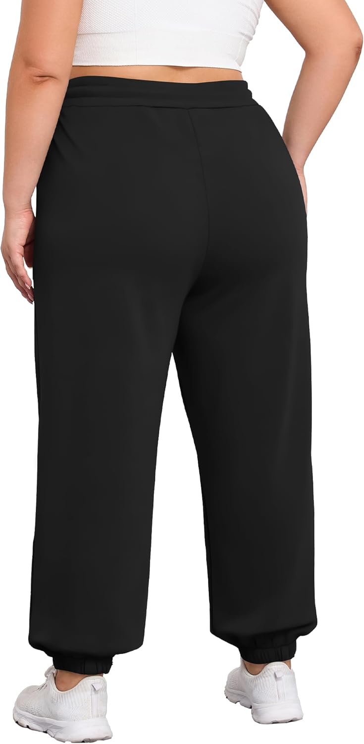 FOREYOND Plus Size Sweatpants for Women Casual Lounge Yoga Joggers Elastic Waist Workout Active Sweat Pants with Pockets - Image 3