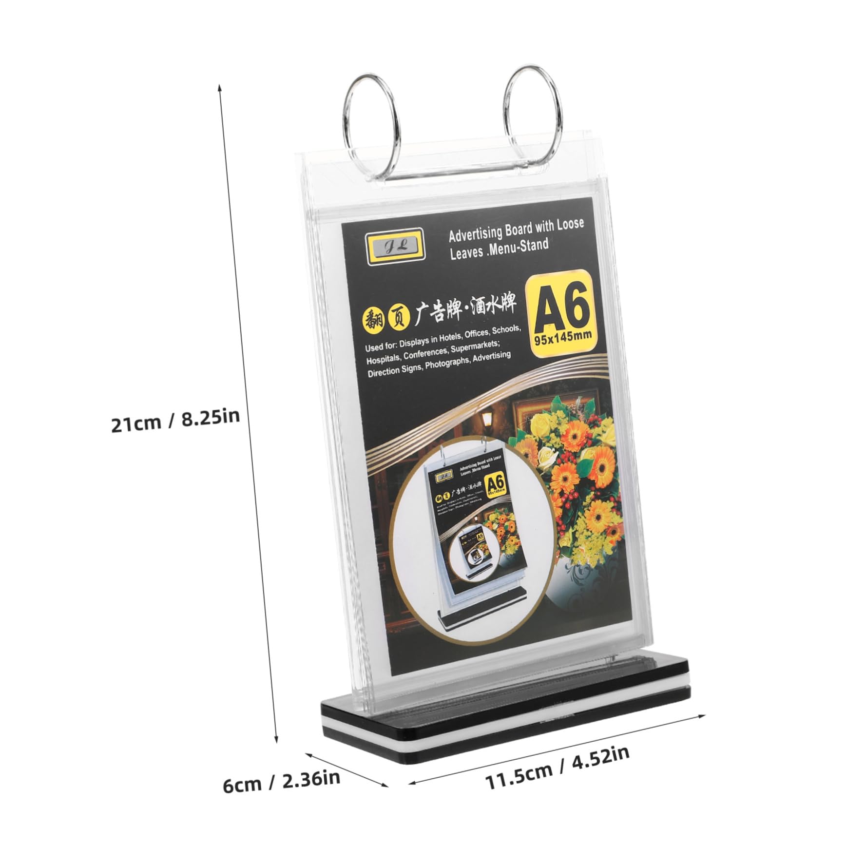 DOITOOL 10 Piezas Soporte de Menú de Escritorio con Base para Exhibición de Restaurantes Soporte Transparente para Menús y Carteles para Eventos y Ferias