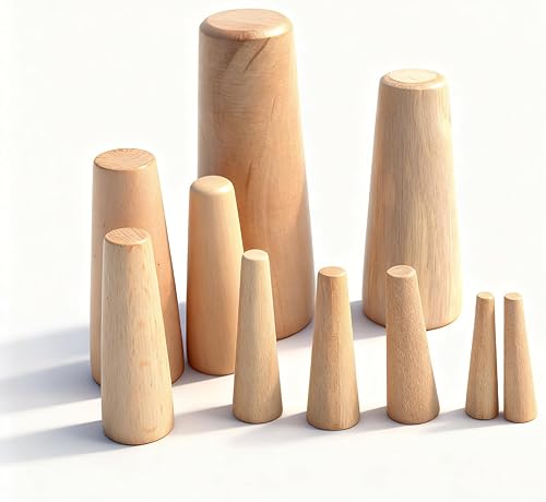Juego de 10 tapones de madera para barco, a través del casco, juego de tapones cónicos de madera, tapones de madera suave, drenaje de barco a través