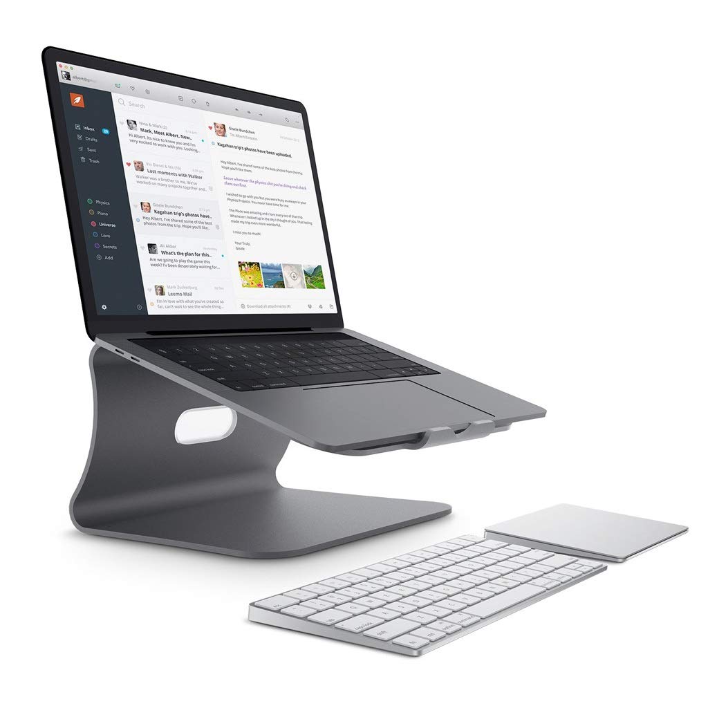 Supporti per Notebook Laptop Stand, in Alluminio di Raffreddamento del Basamento del Supporto ergonomico Desktop Staffa for Apple MacBook Air, MacBook PRO, Tutti i Notebook | Grey