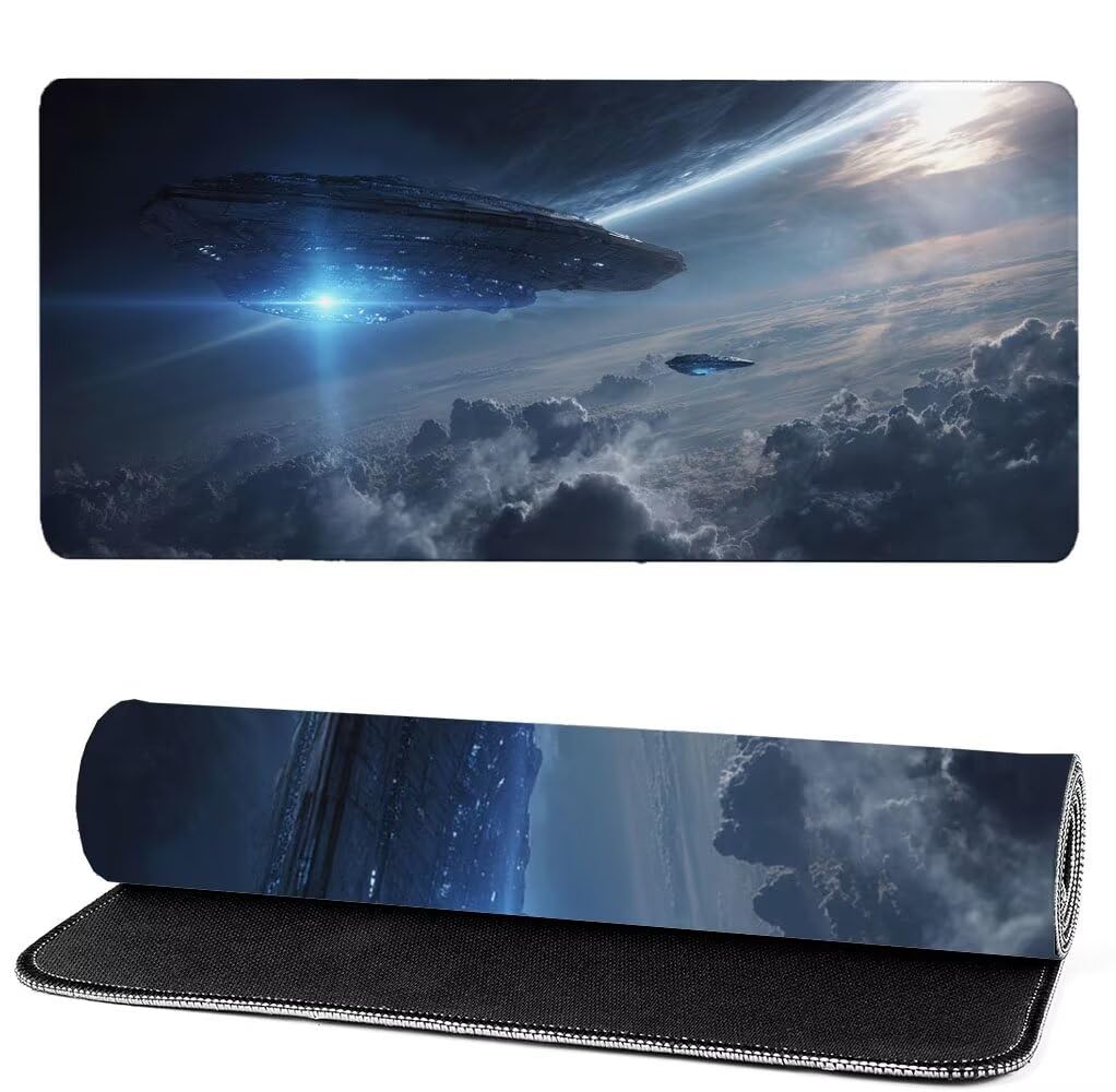 Astronave Alfombrilla Escritorio XXL 1400 x 600 x 3mm Alfombrilla Raton Tierra Gaming Mouse Pad Bordes Cosidos Base de Goma Antideslizante, Mejora la Precisión y la Velocidad, Decoracion de Mesaks-91