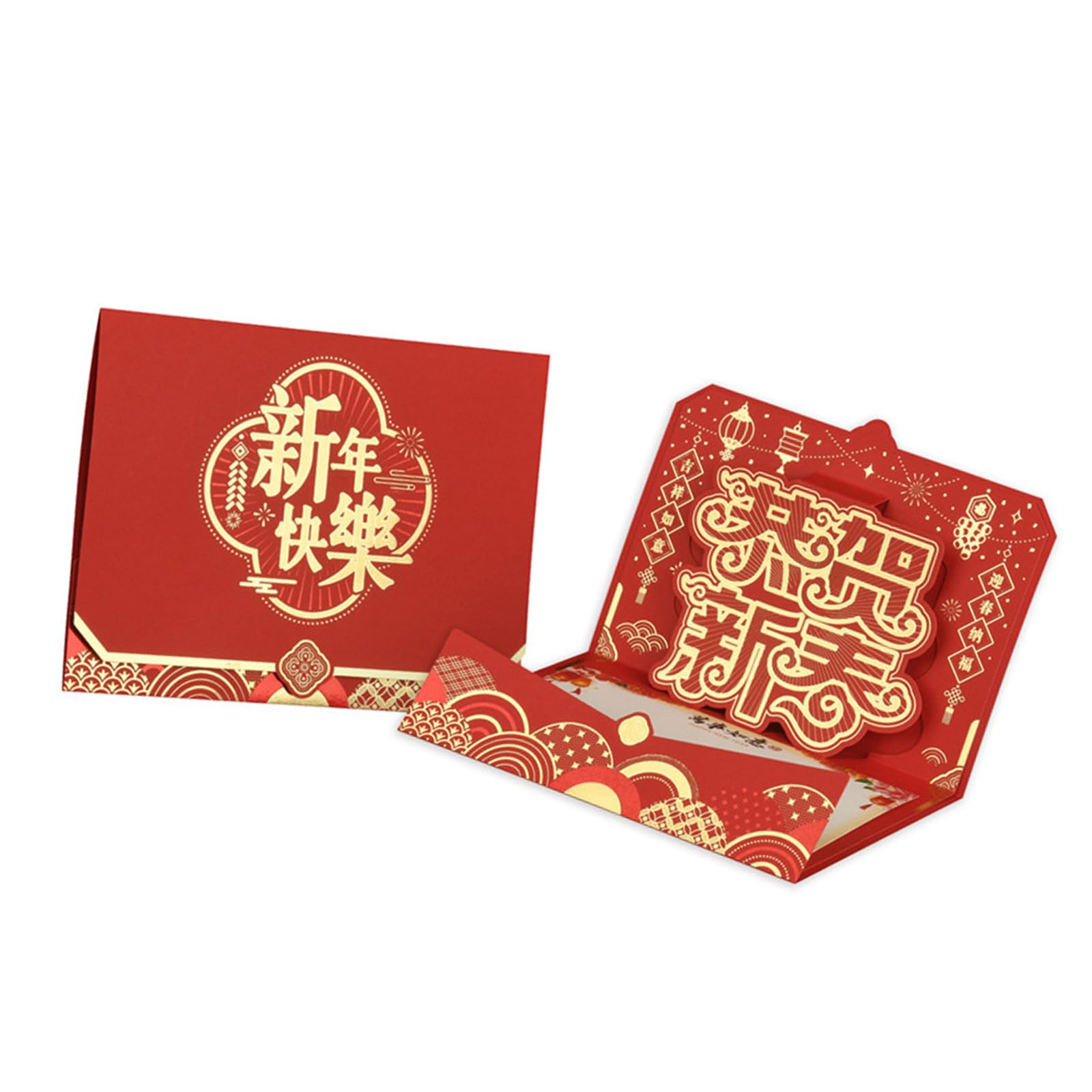Tsophreniq 3D Popup Chinese New Year Card 2025 Year of the Snake Greeting Card with Envelope Present for Spring Festival Spring Festival